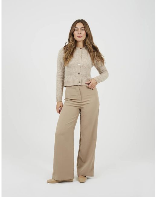 Brave Soul Natural Button Through Boucle Cardigan