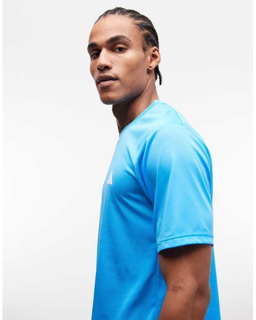 Adidas Originals Blue Workout Essentials Base Tee for men