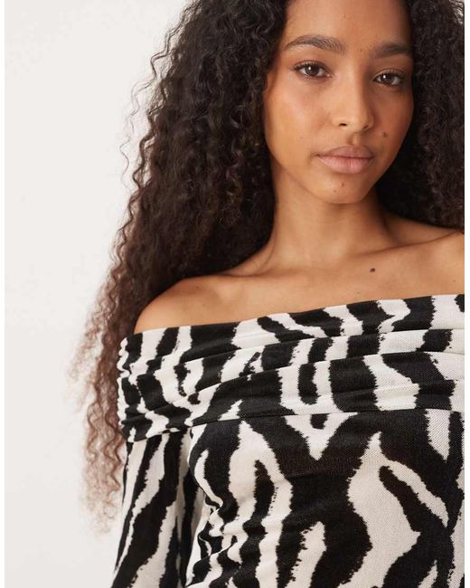 Vila Black Long Sleeve Off Shoulder Top
