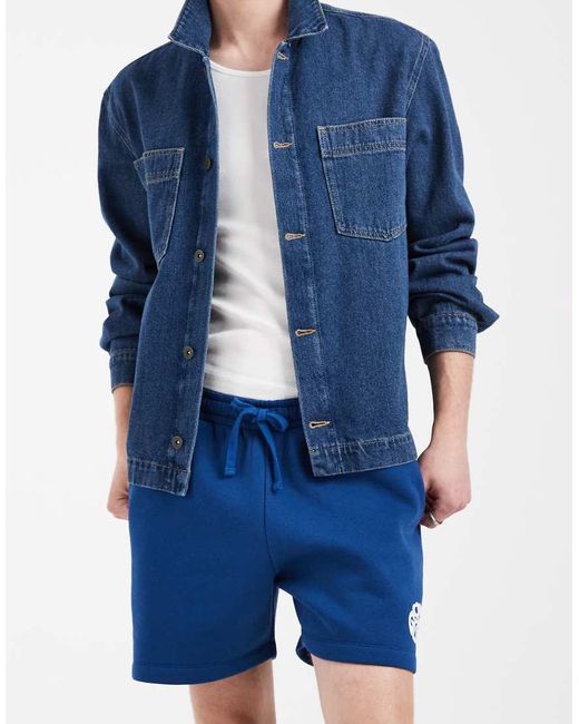ASOS Blue Oversized Jersey Short With Graphic for men