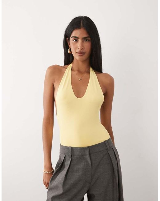 ASOS Yellow Polyamide Scoop Bodysuit