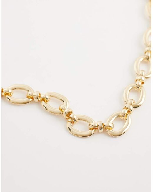 Accessorize Metallic Large Oval Links Chain Necklace