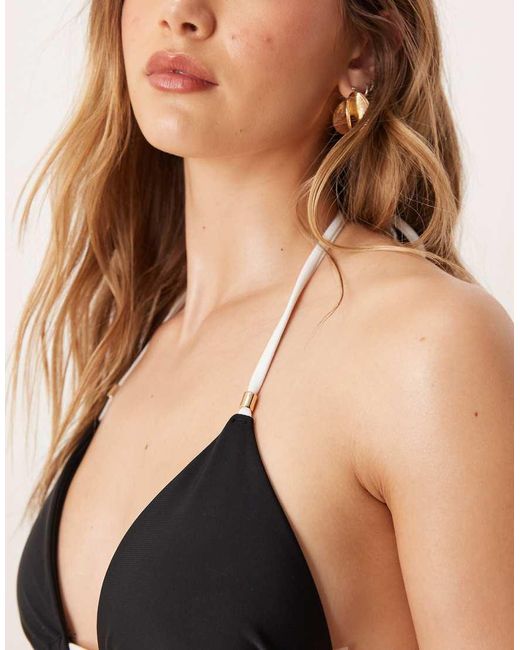 Abercrombie & Fitch Natural Triangle Bikini Top Co-ord