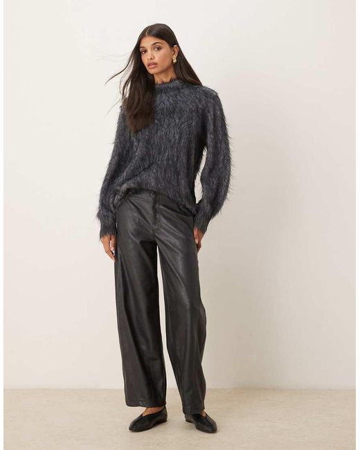 ASOS Black Knitted Extreme Eyelash Crew Neck Jumper