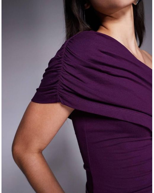 ASOS Purple Draped One Shoulder Top