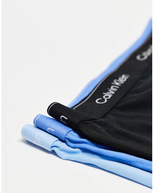Calvin Klein Blue Icon Cotton Stretch 3 Pack Boxer Briefs for men