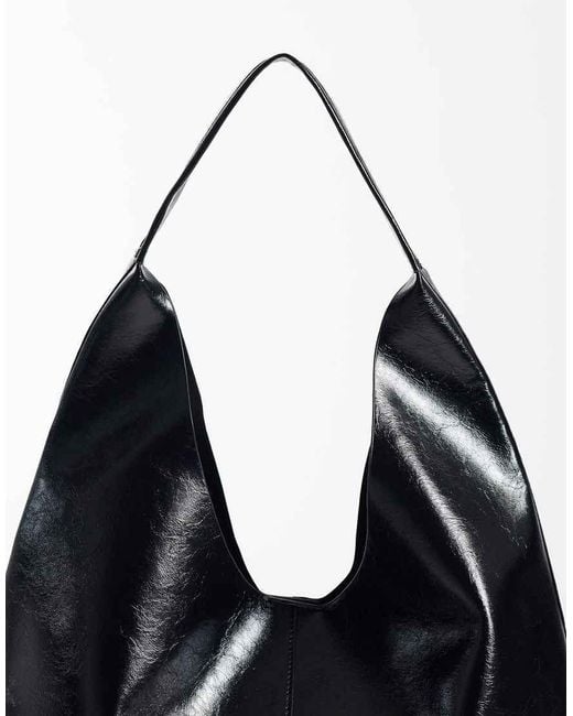 ASOS Black Scoop Bonded Tote Bag