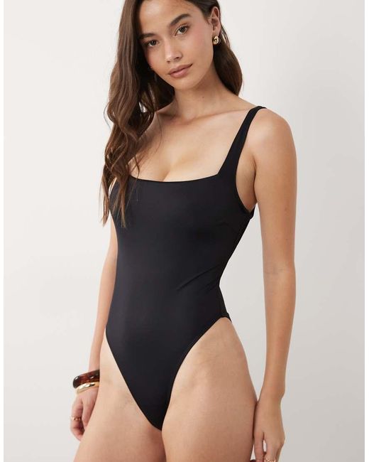 ASOS Natural Fuller Bust Lifting Square Neck Swimsuit