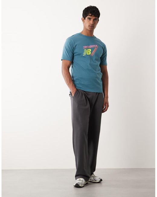 New Balance Blue Classic Tri-Logo T-Shirt for men