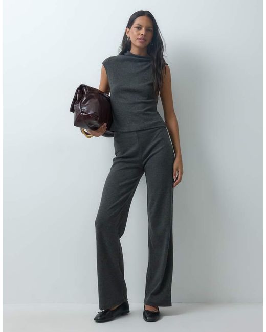 Mango Gray Michi High Neck Sleeveless Top Co-Ord