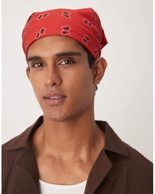 ASOS Bandana Met Paisley Motief in het Red voor heren