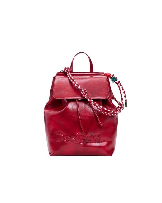 Desigual Red Small Backpack Logo