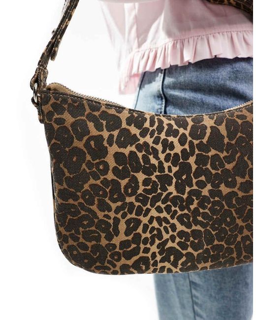 Bolso De Hombro Con Estampado De Leopardo De Lona Aries De Cotton On-Blanco Cotton On de color Multicolor
