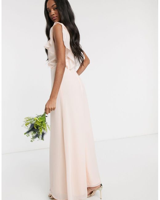pink frill wrap dress