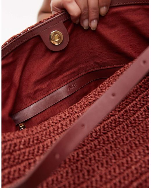 ARKET Brown Straw Shopper Tote Bag With Adjustable Strap