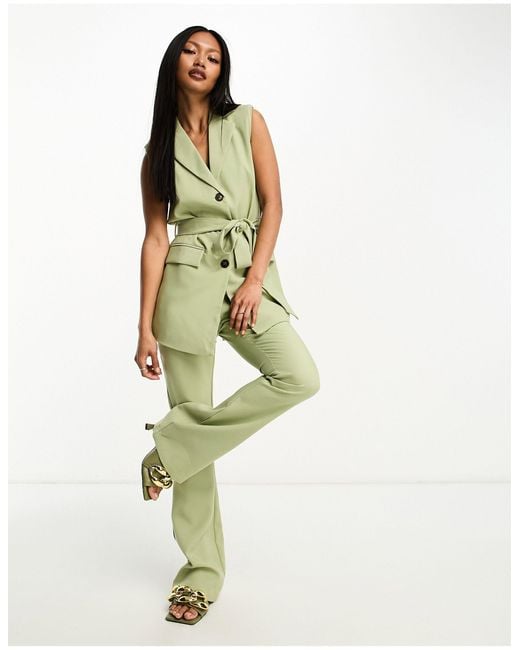 Satin Shirt With Ruffles  Flared Trousers Co Ord Set Size