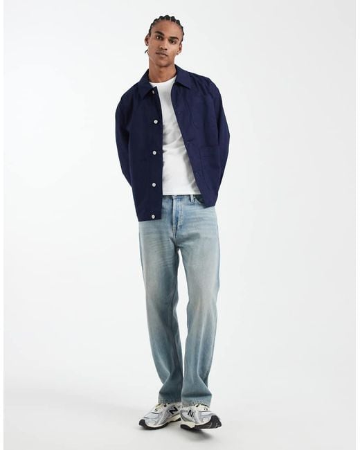 ASOS Blue Oversized Worker Jacket for men