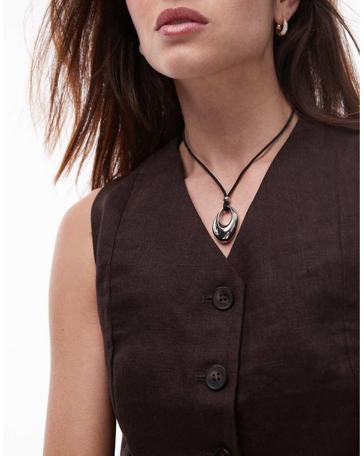 & Other Stories Black Fitted Linen Waistcoat