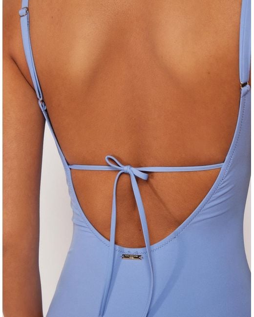 Calzedonia Blue Premium Fit Classic One-Piece Swimsuit