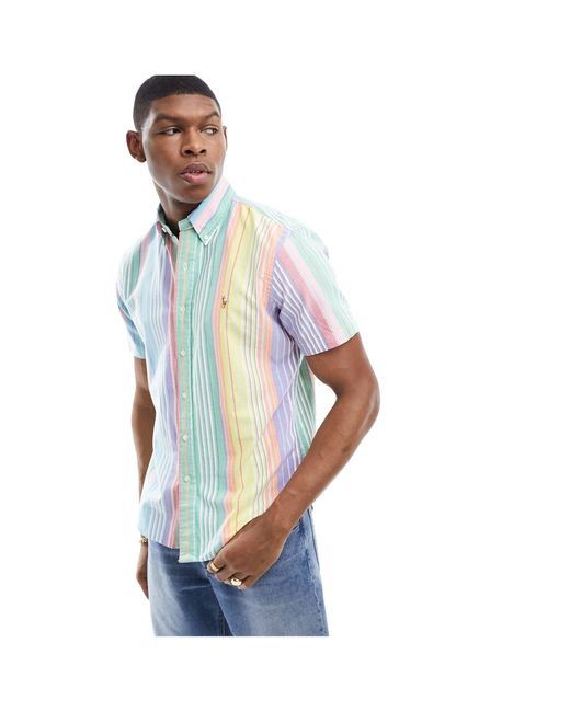 Camisa oxford a rayas multicolores Polo Ralph Lauren de hombre de color Blue
