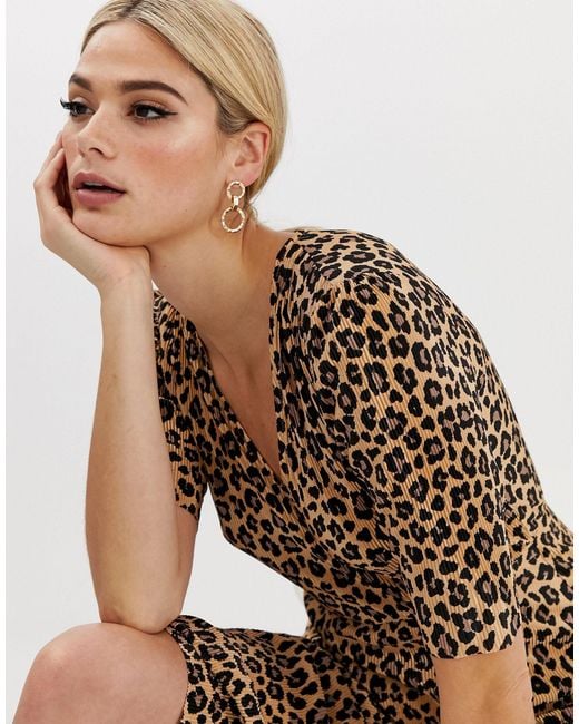 leopard print midi dress asos