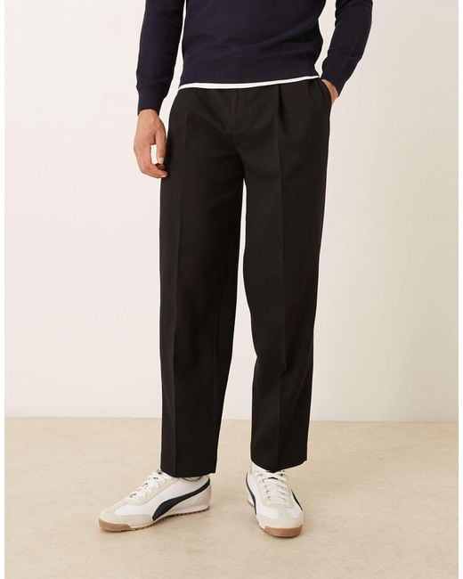 ASOS Black Smart Oversized Tapered Pants for men