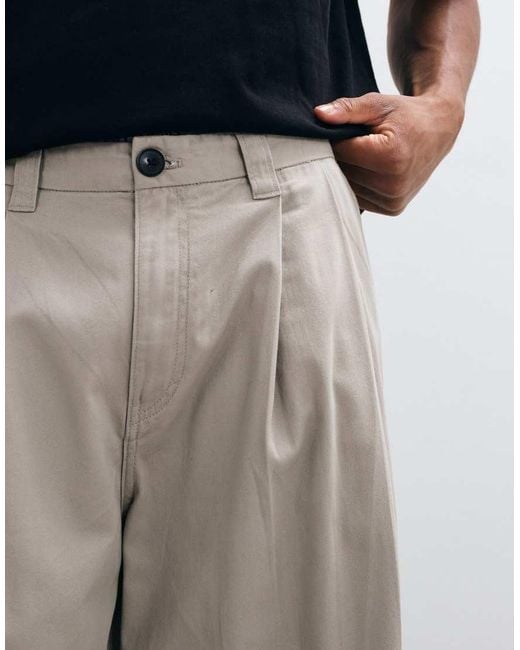 Weekday Multicolor Oversized Wide Leg Chino Trousers With Front Pleats for men