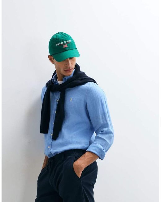Polo Ralph Lauren Green Sports Capsule Flag Logo Baseball Cap for men