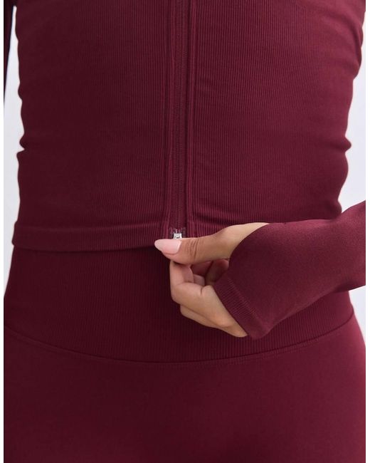 Aim'n Red Merlot Shape Seamless Zip Jacket