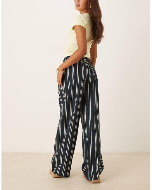 Aware Natural Boxer Style Wide Leg Poplin Trousers
