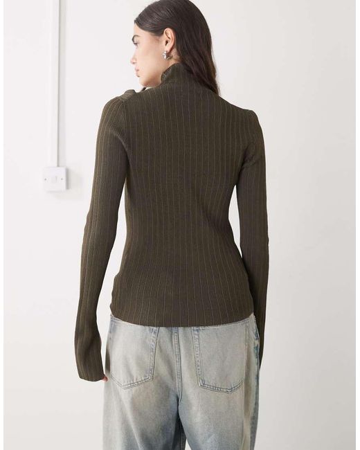 Weekday Gray Fitted Turtle Neck Jumper