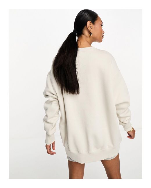 Nike White Mini Swoosh Oversized Fleece Sweatshirt