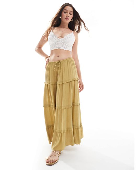 Miss Selfridge Metallic Miss Selfridge Tiered Maxi Skirt