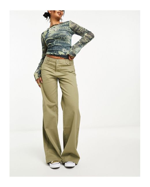 Collusion Low Rise Y2k Cargo in White Lyst