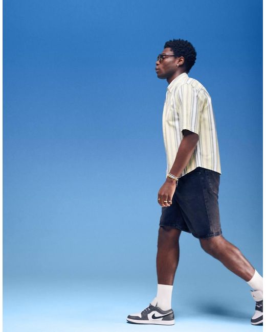 Camisa A Rayas Amarillas De Manga Corta De Weekday de hombre de color Blue