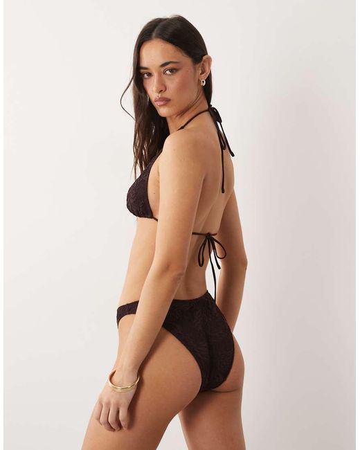 ASOS Brown Cassi Ibiza High Leg Cheeky Bikini Bottom