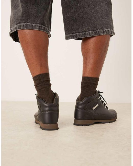 Stivali Medi Stringati Neri, Grano E Marrone Scuro di Timberland in Black da Uomo