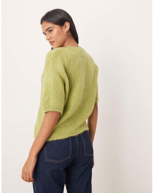 Jdy Green Short Sleeve Knitted Jumper