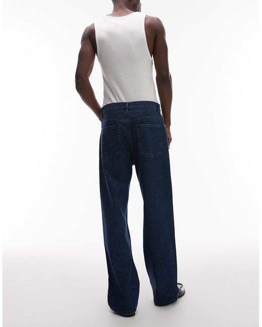 ARKET Blue Mist Low Rise baggy Wide Leg Jeans for men