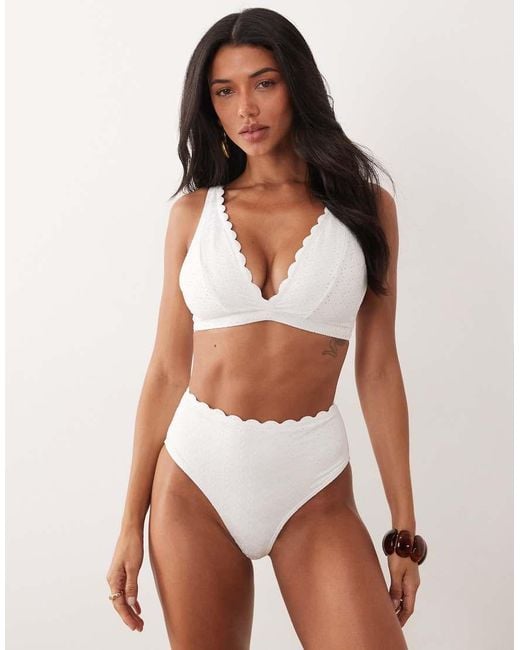 Peek & Beau White Plunge Bikini Top
