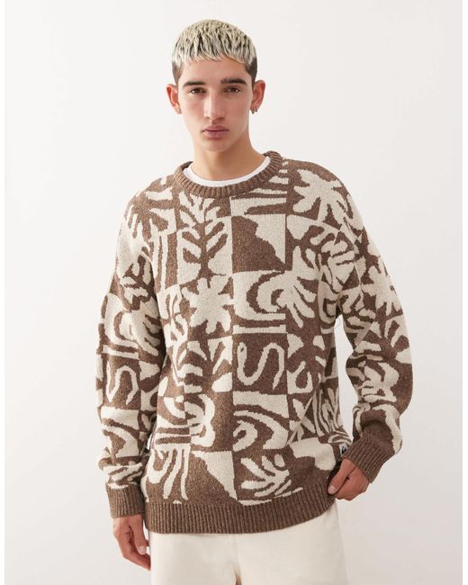 Hall city - pull en jacquard - marron chocolat Quiksilver pour homme en coloris Brown