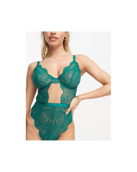 ASOS Green – fuller bust – sienna – bügel-body aus spitze