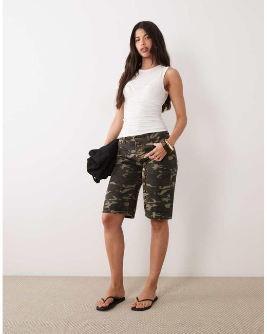 Lioness Multicolor Penny Exclusive Asymmetric Button Detail Relaxed Leg Jorts
