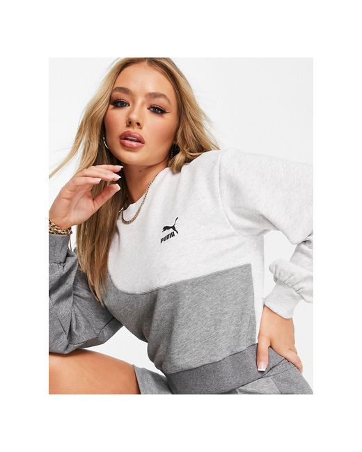 Tirannie Klik fles PUMA Convey Oversized Sweatshirt in Gray | Lyst