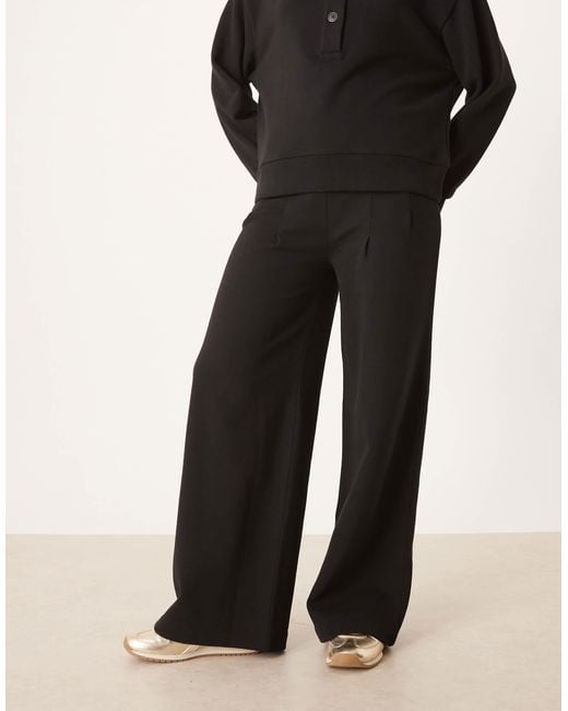 ASOS Green Wide Leg Trackies With Tuck Detail