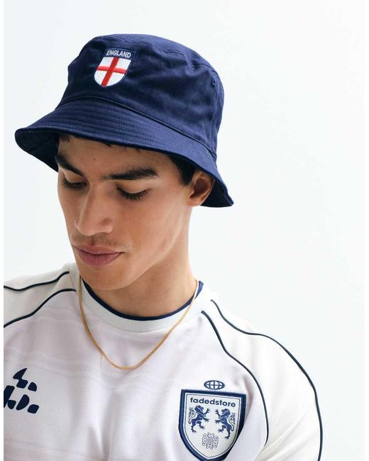 Jack & Jones Blue England Bucket Hat for men