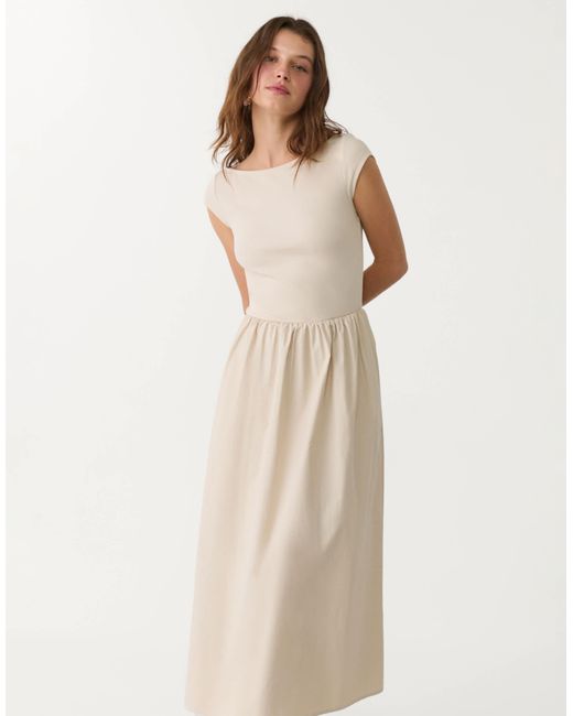 Stradivarius Natural – midikleid