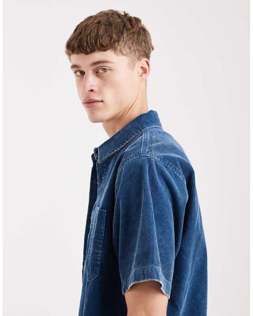 Santa Cruz Blue Jimi Short Sleeve Cord Shirt for men