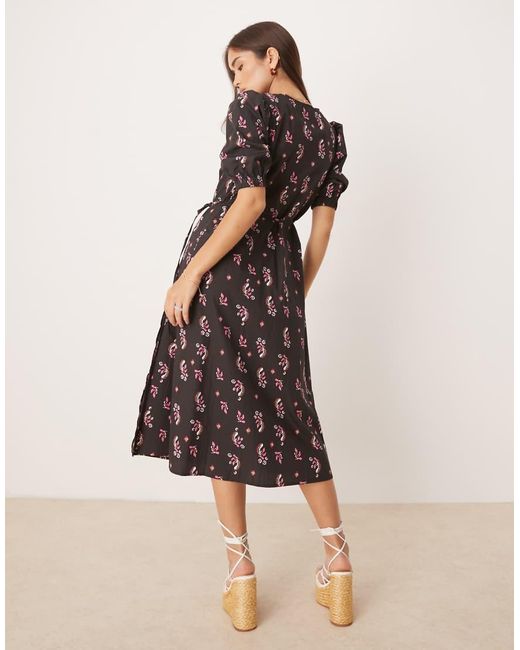 Glamorous Natural Wrap Midi Dress