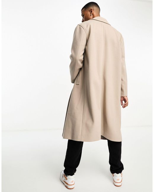 Cappotto comodo effetto lana beige da Uomo di ASOS in Bianco | Lyst